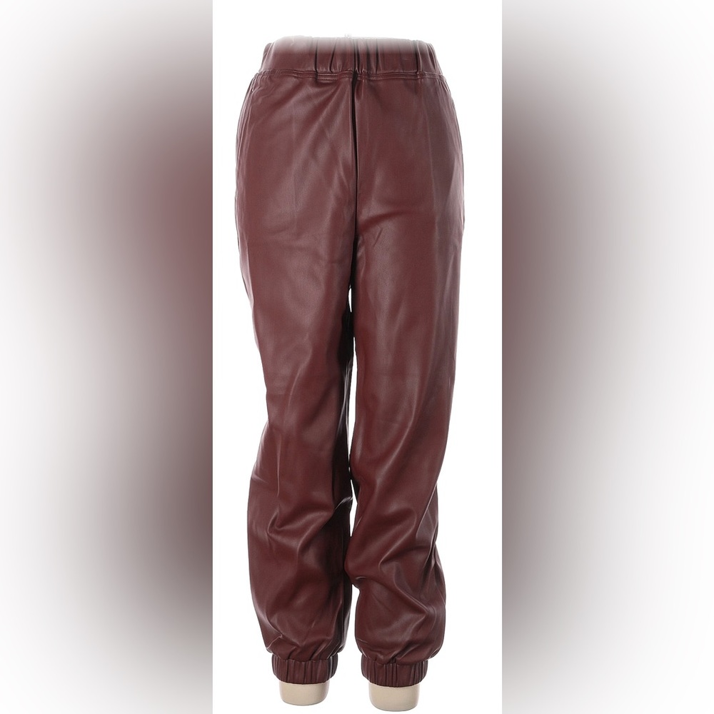 INC burgundy Faux Leather Pants